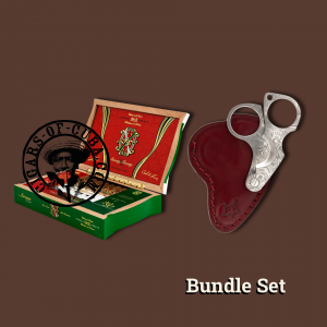 Combinaciones Arturo Fuente Opus X 2020 Arena D'amor & Fox Knives Figaro Damascus Cutter Set Box of 20