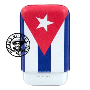 Elie Bleu Cigar Case - Cuban Flag - 3 Box