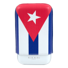 Elie Bleu Cigar Case - Cuban Flag - 3 Box