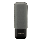 S.T. Dupont Leather And Metal Cigar Case - Matte Graphite & Black - 2 Cigare Box